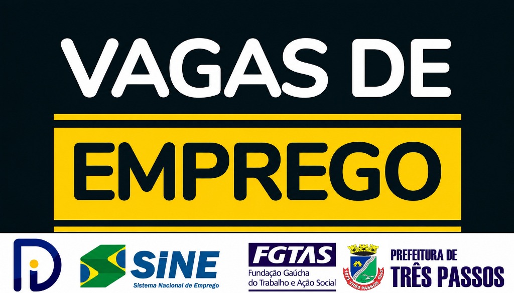 Foto relacionada à notícia:  VAGAS DE EMPREGO DISPONÍVEIS NO SINE DE TRÊS PASSOS