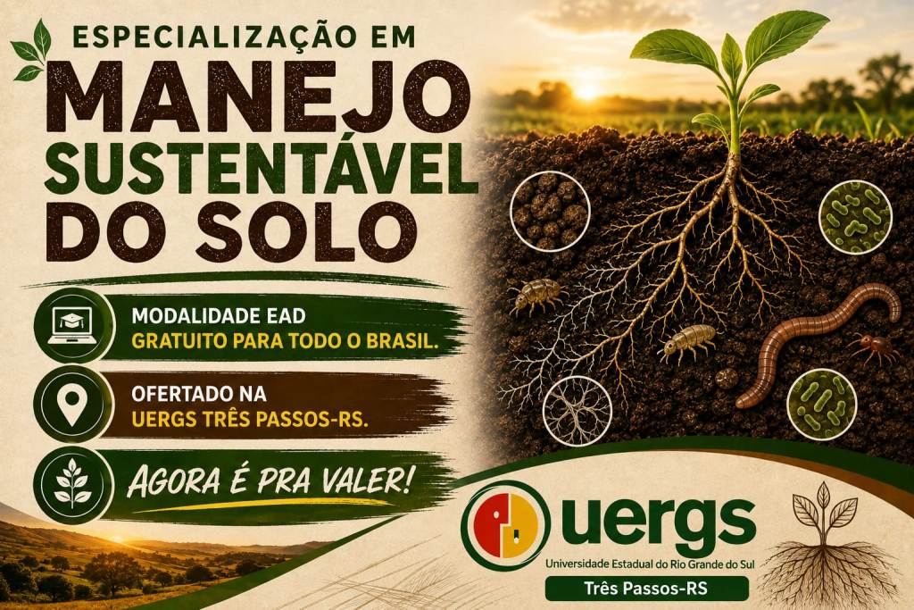 Foto relacionada à notícia: UERGS DE TRÊS PASSOS CONQUISTA APROVAÇÃO DE ESPECIALIZAÇÃO EM MANEJO SUSTENTÁVEL DO SOLO