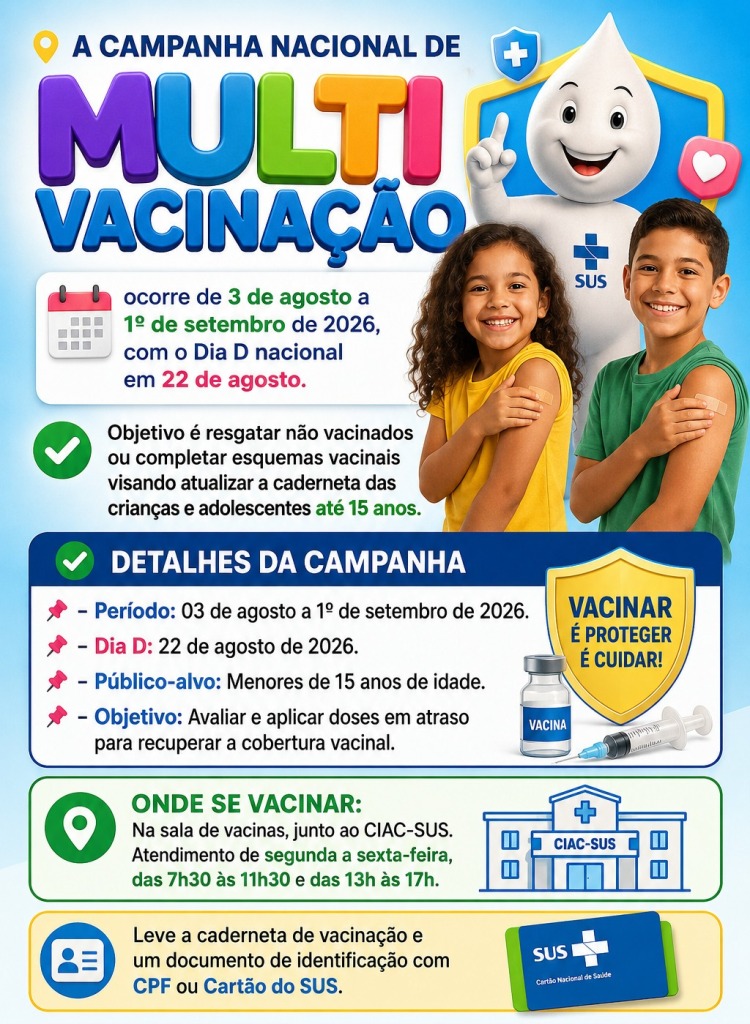 Foto relacionada à notícia: A CAMPANHA NACIONAL DE MULTIVACINAÇÃO